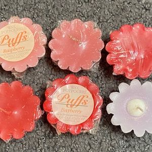 Wax Potpourri Flower Puffs Raspberry Bayberry Candle Station Simmerpot New